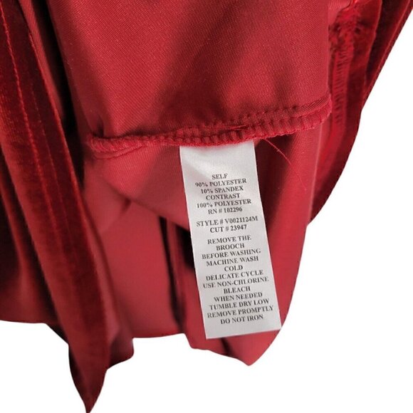 VTG Y2K Red Velvet Midi Dress 10 Vamp Witchy romantic boho glam wanderlust - Picture 3 of 4